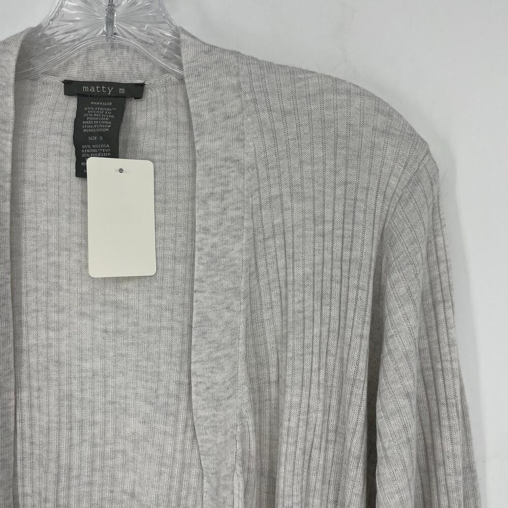Matty M Open Front Heather Gray Cardigan Size Small - Picture 3 of 6